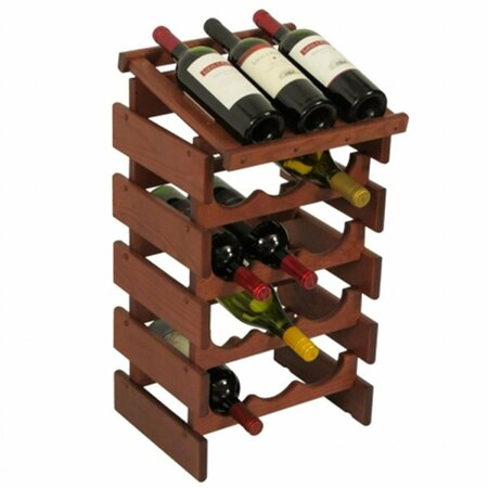 RAZOREDGE 15 Bottle Dakota Wine Rack with Display Top - Mahogany RA3266300